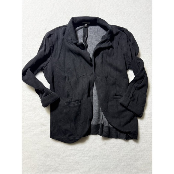 Express Jackets & Blazers - Express Women's Black Open Front Knit Blazer Jacket Size Medium Career